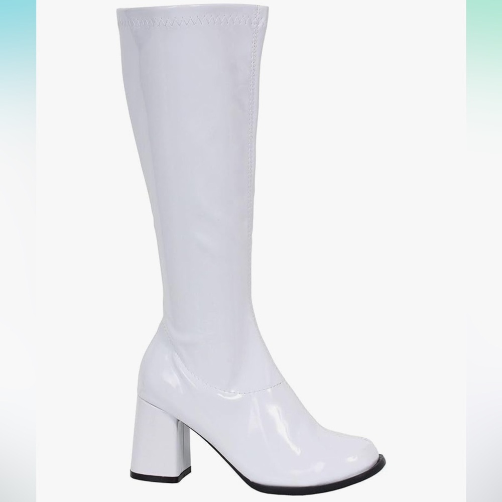 Ellie’s Shoes Knee High White Boots